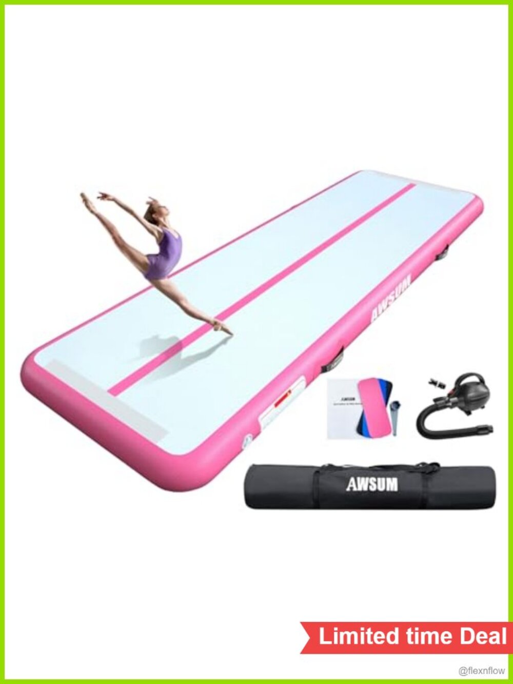 Inflatable Gymnastics Mat 1000D PVC Tumbling Air Track Home Gym